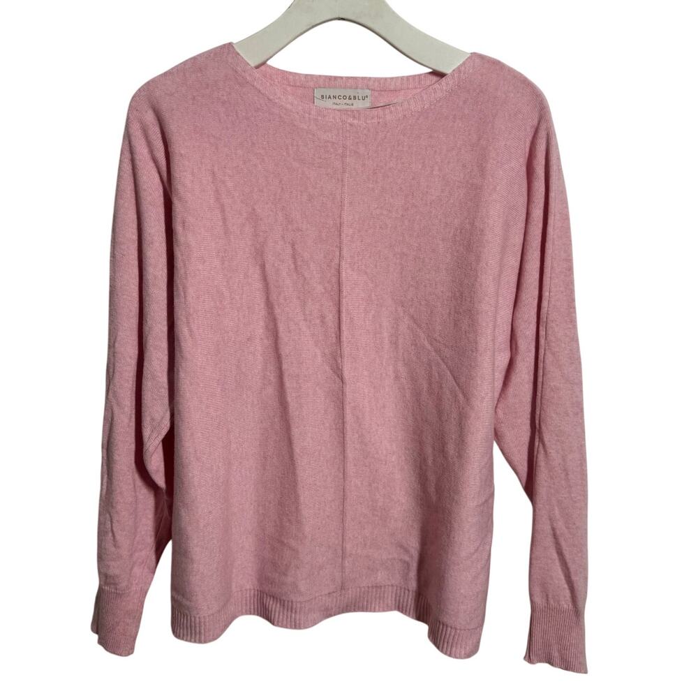 Bianco‎ & Blu Light Weight Sweater Women L Pink Quit Luxury Coquette Cozy Soft
